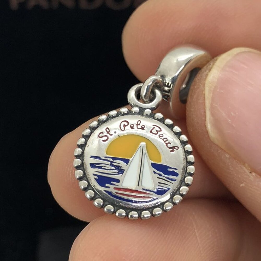 ✨🔥Pandora St. Pete Exclusive Charm Beach Sailboat Pendant，S925